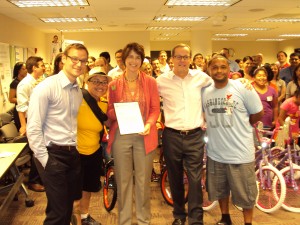 Walgreens Team Accepting Bike Donation in Chicago