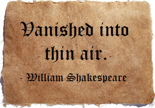 Image result for william shakespeare Vanished Into Thin Air