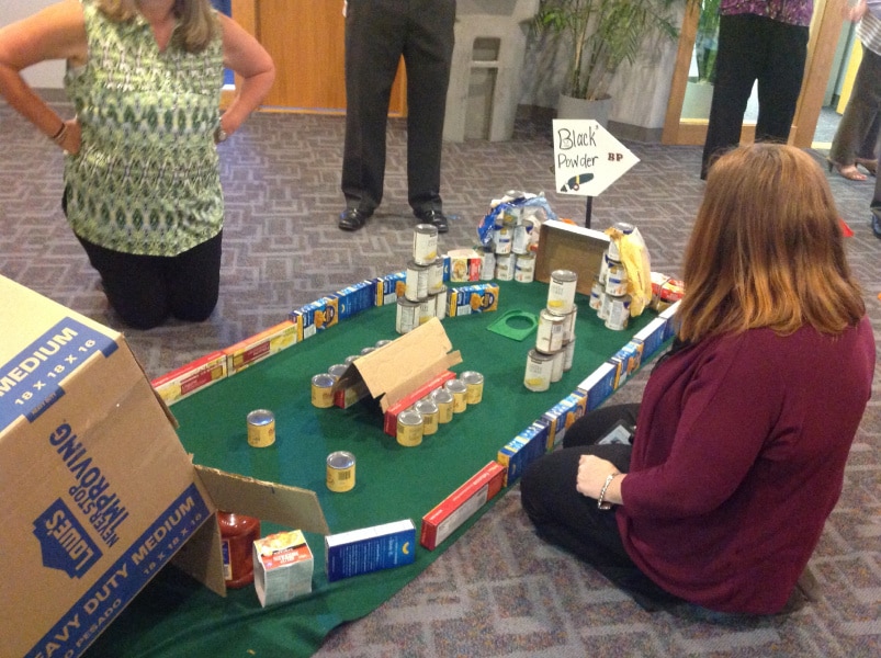 A group in San Antonio, TX is enjoying a Camaraderie Quest team building event.