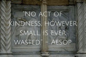 No act of kindness however small is ever wasted-Aesop
