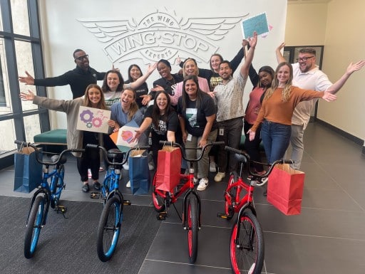 Wing Stop Build-A-Bike in Ft Worth, Texas