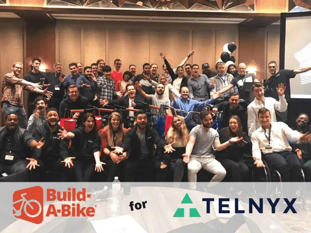 Telnyx Sales Team Improves Communication Building Bikes for Kids in Austin TX