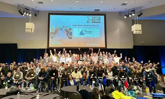 Transperia Group Charity Bike Building Event in Beloit, WI